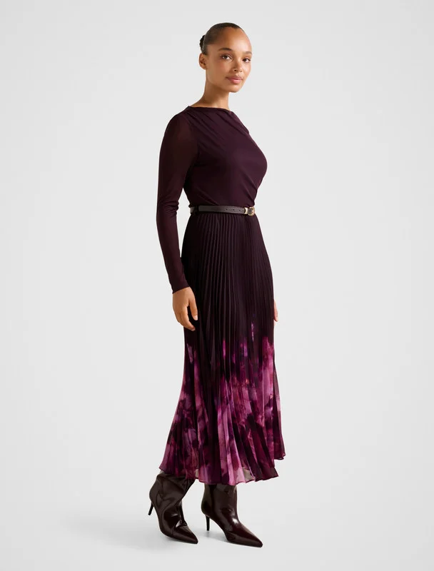 forever new  ADELINA 2 in 1 Pleated Midi Dress for Women | Best Price UAE